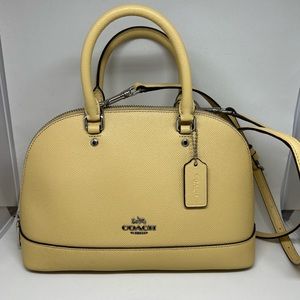 2018 Coach Mini Sierra Light Yellow Crossbody Handbag with Matching Coach Wallet